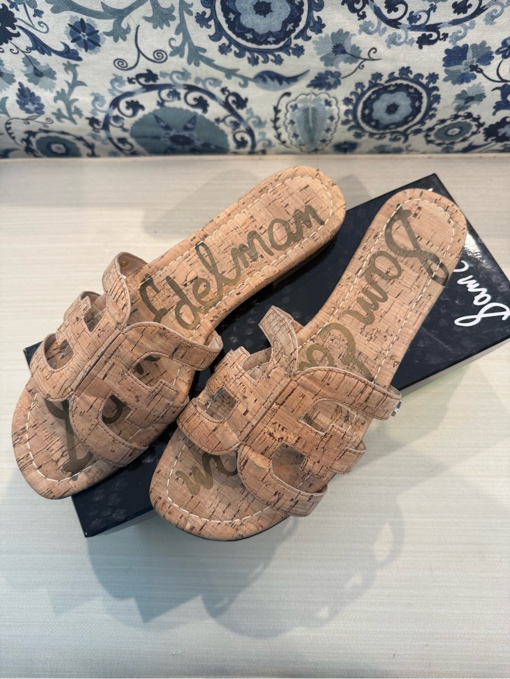 Sam Edelman Bay Natural Cork Cutout Slide Sandals Size 9M